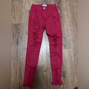 Size 5 red ripped jeans